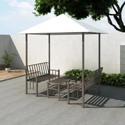 vidaXL Pérgula para jardim com mesa e bancos 2,5x1,5x2,4 m