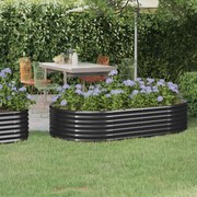 vidaXL Canteiro elevado jardim 175x100x36 aço revestido a pó antracite
