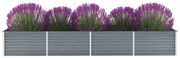 vidaXL Canteiro elevado de jardim aço galvanizado 320x80x45cm cinzento
