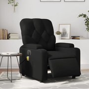 vidaXL Poltrona massagens reclinável elétrica couro artificial preto