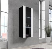 Vitrine de Parede Grijó – 40x126 cm – Preto e Branco com LED – Suspens