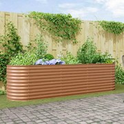 vidaXL Cama de Jardim Elevada em Madeira Marrom 320x80x81 cm - Aço
