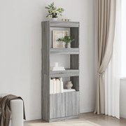 vidaXL Armário alto 63x33x180 cm derivados de madeira cinzento sonoma