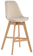 Banco de bar Cannes em veludo e com estrutura de Cor Natural 48 x 112 x 56 cm Creme
