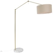 Candeeiro de pé dourado com cúpula castanho claro 50 cm ajustável - Editor