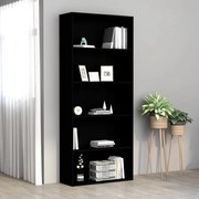 Estante com 5 prateleiras 80x30x189 cm contraplacado preto