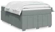 Cama boxspring com colchão 120x190 cm tecido cinzento-claro