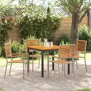 Conjunto de Jantar de Jardim vidaXL 5 Peças Bege Polivime Acácia