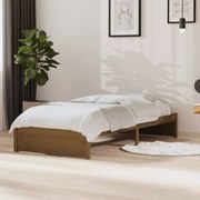 vidaXL Estrutura de cama solteiro 90x190cm madeira maciça castanho mel