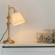 Candeeiro de mesa clássico bronze com cúpula branca - Ashley Clássico / Antigo