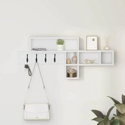 vidaXL Cabideiro de Parede com prateleira Branco 100 x 12 x 43.5 cm