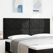 vidaXL Cabeceira em Veludo Preto com Design de Blocos de Diamante - 200cm