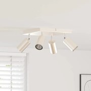 vidaXL Holofote de Teto 4 Vias Ajustáveis Níquel Escovado GU10