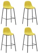 vidaXL Cadeiras de bar 4 pcs tecido amarelo