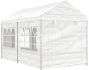 Gazebo com telhado 4,46x2,28x2,69 m polietileno branco