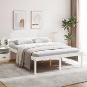 Estrutura de cama 160x200 cm pinho maciço branco