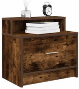 Mesa de cabeceira com gaveta 51x31x47 cm carvalho fumado