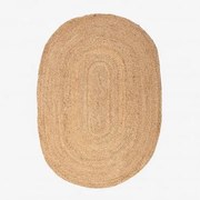 Alfombra Oval 100x140 Cm Em Juta Natural Tempo Yute - Sklum