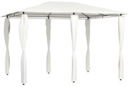 Gazebo 3x4x2,6 m com capas para postes 160 g/m² cor creme