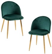 Pack 2 Cadeiras Vint Veludo Golden - Verde