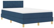 Cama Box com Colchão Azul 120x200 cm Tecido