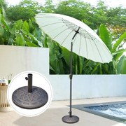 Base de peso para guarda-sol redondo  Ø 49 cm em resina com imitação de ferro fundido e motivo em roseta,, peso líquido 14 kg, cor bronze