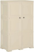 vidaXL Armário de plástico 79x43x125 cm design de madeira branco nata