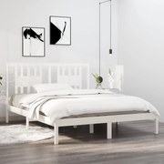 Estrutura de cama 140x200 cm madeira de pinho maciça branco