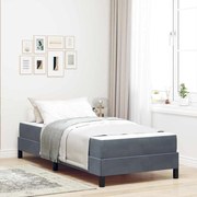 vidaXL Cama Box com colchão Cinza Escuro 80 x 220 cm tecido