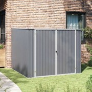 vidaXL Abrigo de jardim 195x198x159 cm aço galvanizado cinzento