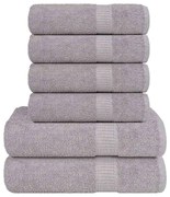 vidaXL 6pcs Conjunto de toalhas FROGN 360 g/m² cinza