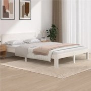 Estrutura de cama 140x200 cm pinho maciço branco