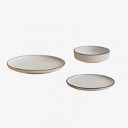 Conjunto De Loiça De 12 Peças Em Grés Ronilena Branco Gardenia - Azul Ken - Sklum