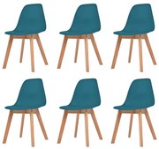 vidaXL Cadeiras de jantar 6 pcs plástico turquesa