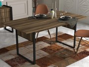 Mesa de Jantar "Lost" – 180x91x77.6 cm – Nogueira – Design Industrial