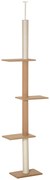 PawHut Arranhador Gatos Chão Teto Estrutura Resistente Estável Diversão 43x27x228-260 cm Marrom Claro Perfeito Para Gatos | Aosom Portugal