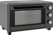 HOMCOM Miniforno, 21 L forno tostador com 1 grade e 1 tabuleiro, 3 modos de cozedura, 100 °C-230 °C, aço inoxidável, vidro, Cinza | Aosom Portugal