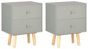 vidaXL Mesas cabeceira 2 pcs 40x30x50cm madeira pinho maciça cinzento