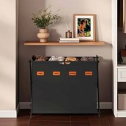 Cesto de roupa suja 155 litros com 4 compartimentos 79,9 x 40 x 66 cm Preto