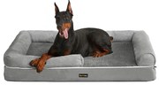 Cama para cachorro FEANDREA, sofá ortopédico, lavável, antiderrapante, cinza PGW078G02