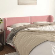 vidaXL Cabeceira de cama c/ abas veludo 183x23x78/88 cm rosa