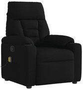 vidaXL Poltrona de massagens reclinável tecido preto