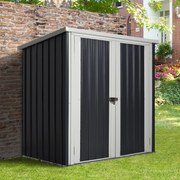 Abrigo de Jardim 1,26 m² de Aço Galvanizado com 2 Portas para Armazenamento de Ferramentas 147x86x134 cm Preto