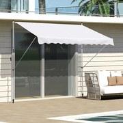 Toldo Portátil com Manivela e Altura Regulável - 3x1,5m - Branco