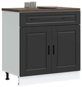vidaXL Armário base de cozinha Porto derivados de madeira preto