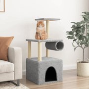 vidaXL Árvore gatos c/ postes arranhadores sisal 109,5 cm cinza-claro