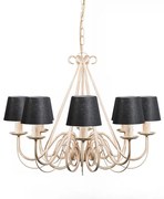 Candeeiro de teto creme com cúpula de aperto 12 cm preto - Giuseppe