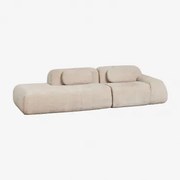 Sofá Modular De Canto Em 2 Peças Com Chaise Longue À Esquerda Em Chenille Embalado A Vácuo Mérida Chenille Grossa Bege Tapioca - Sklum
