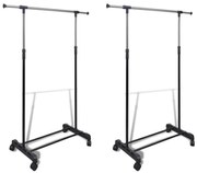 vidaXL Cabide para roupas ajustável com 1 varão 2 pcs