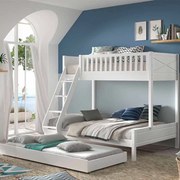 Conjunto cama Infantil SCOTT + cama familiar + cama inferior BRANCA